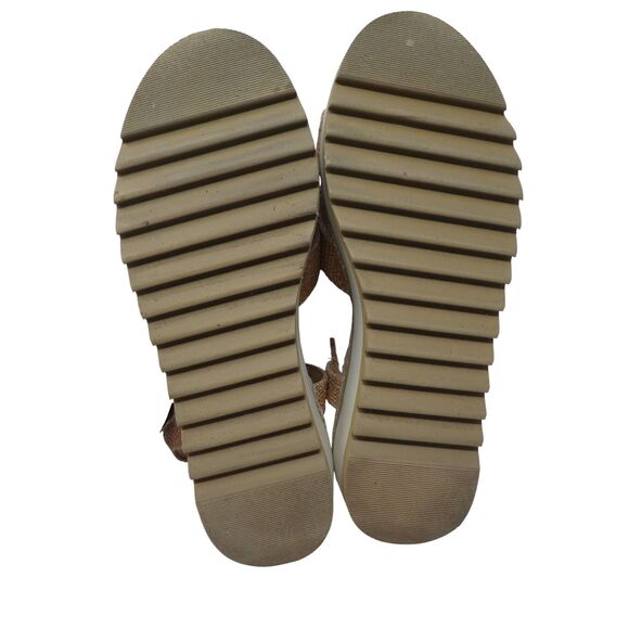 Toms Noelani Tan Open Toe Platform Wedge Heel Sandals - Picture 10 of 13